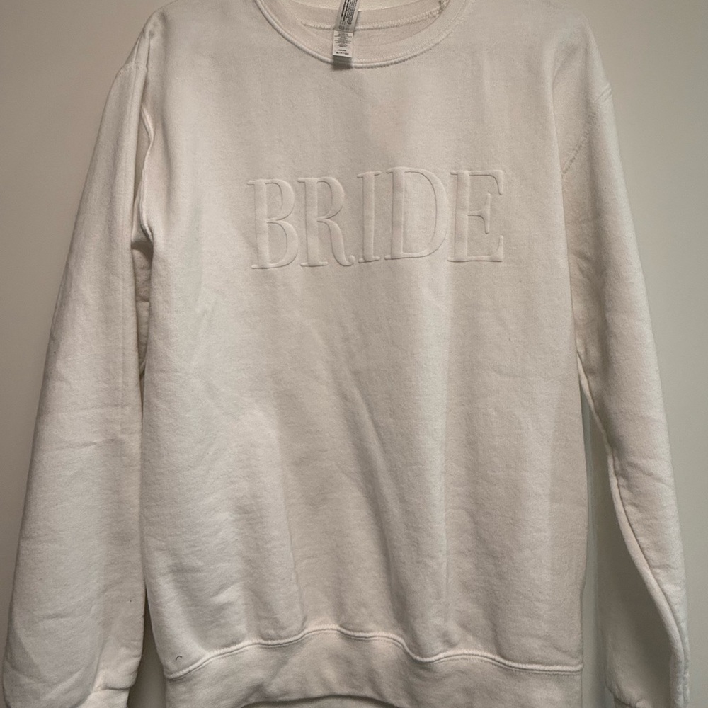 Jerzees White Bride Crew Neck Sweater